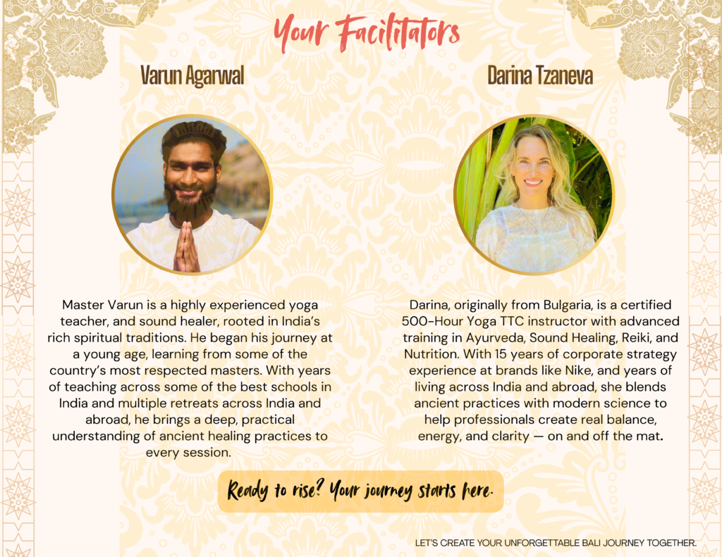 Retreat facilitators Darina Tzaneva and Varun Agarwal with their bios and expertise.